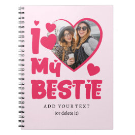 Ich Liebe meine Bestie Custom Foto Herz-Design Notizblock