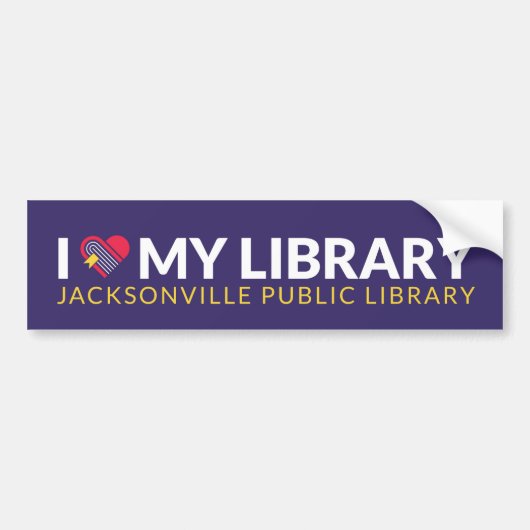 Ich liebe meine Bibliothek Autoaufkleber (Vorne)