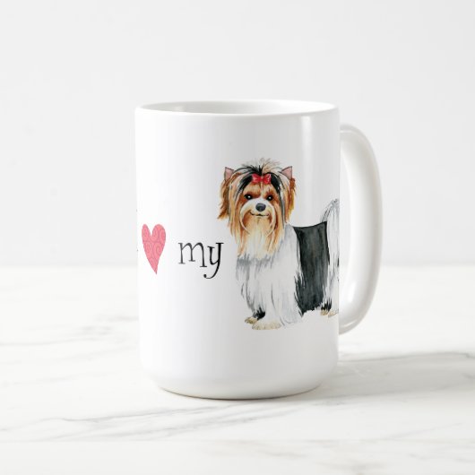 Ich Liebe meine Biewer Terrier Kaffeetasse (VorderseiteRechts)