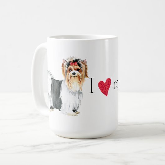 Ich Liebe meine Biewer Terrier Kaffeetasse (Vorderseite Links)