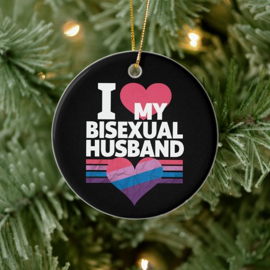 Ich Liebe meine bisexuelle Bi Pride Bisexual Flag Keramik Ornament (Baum)