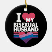 Ich Liebe meine bisexuelle Bi Pride Bisexual Flag Keramik Ornament (Vorne)