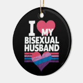 Ich Liebe meine bisexuelle Bi Pride Bisexual Flag Keramik Ornament (Links)