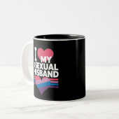 Ich Liebe meine bisexuelle Bi Pride Bisexual Flag Zweifarbige Tasse (Vorderseite Links)