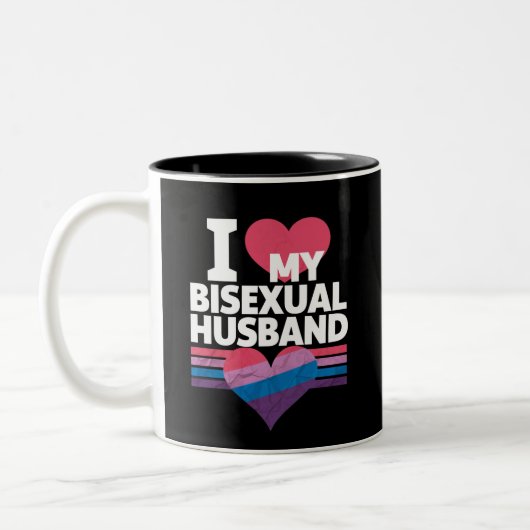 Ich Liebe meine bisexuelle Bi Pride Bisexual Flag Zweifarbige Tasse (Links)