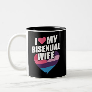Ich liebe meine bisexuelle Frau Bi Stolz Bisexuell Zweifarbige Tasse