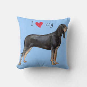 Ich Liebe meine Black and Tan Coonhound Kissen