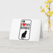 Ich Liebe meine Bombay-Katze Karte (Gelbe Blume)