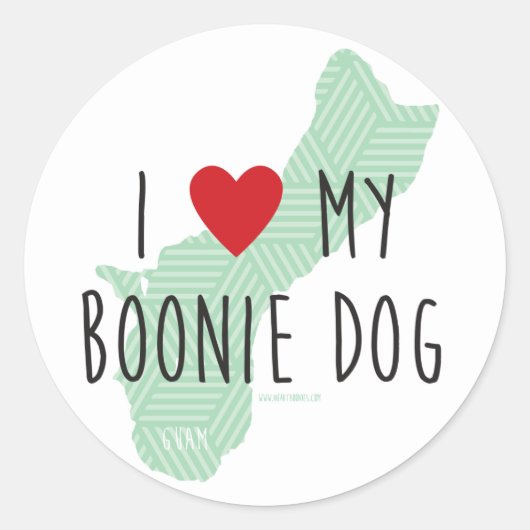Ich Liebe meine Boonie-Dog-Stickers (grün) Runder Aufkleber (Vorderseite)