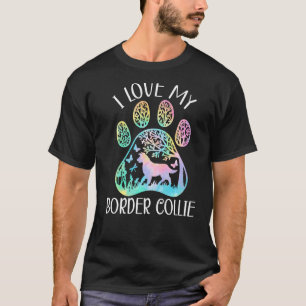 Ich Liebe meine Border Collie Dog Puppy Paw Liebe T-Shirt