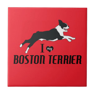 Ich Liebe meine Boston Terrier Fliese