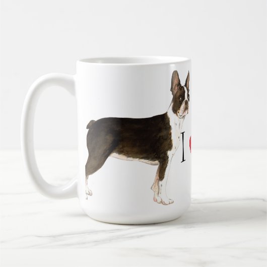 Ich Liebe meine Boston Terrier Kaffeetasse (Links)