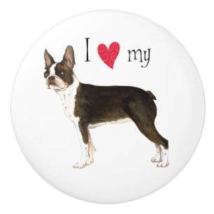 Ich Liebe meine Boston Terrier Keramikknauf