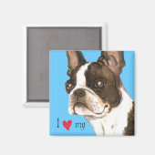 Ich Liebe meine Boston Terrier Magnet (Vorderseite/Rückseite)
