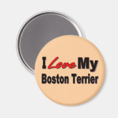 Ich Liebe meine Boston Terrier Merchandise Magnet (Vorderseite/Rückseite)