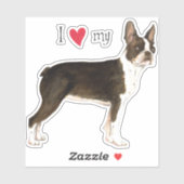 Ich Liebe meine Boston Terrier Vinyl Sticker (Blatt)