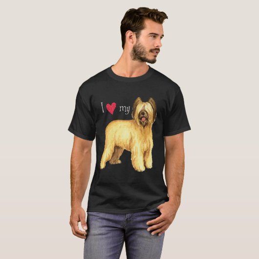 Ich Liebe meine Briard T-Shirt (Vorne ganz)