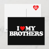 ICH LIEBE MEINE BRÜDER POSTKARTE (Vorne/Hinten)