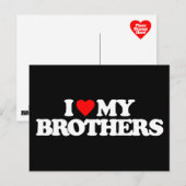 ICH LIEBE MEINE BRÜDER POSTKARTE (Vorne/Hinten)