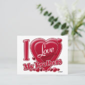 Ich Liebe Meine Brüder rot - Herz Postkarte (Stehend Vorderseite)