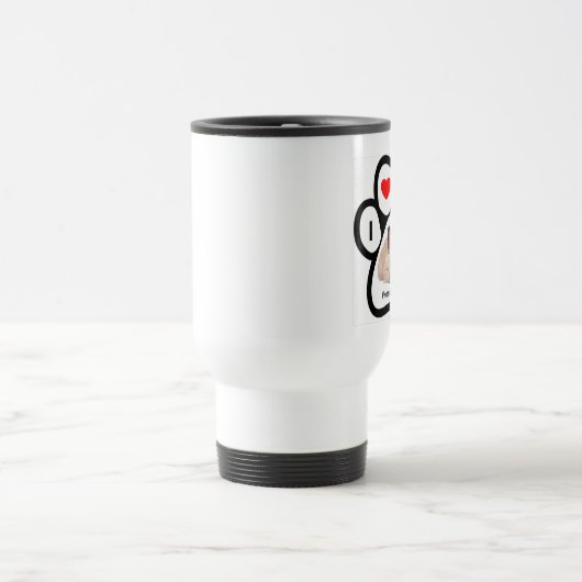 Ich Liebe meine Bulldog-Pfote-Tasse Reisebecher (Mittel)