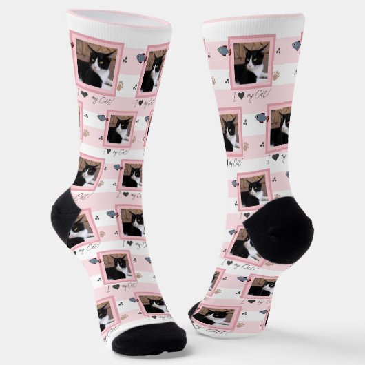 Ich Liebe meine Cat Foto Socken (Gewinkelt)
