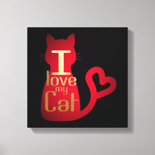 ICH LIEBE MEINE CAT LEINWAND ART!