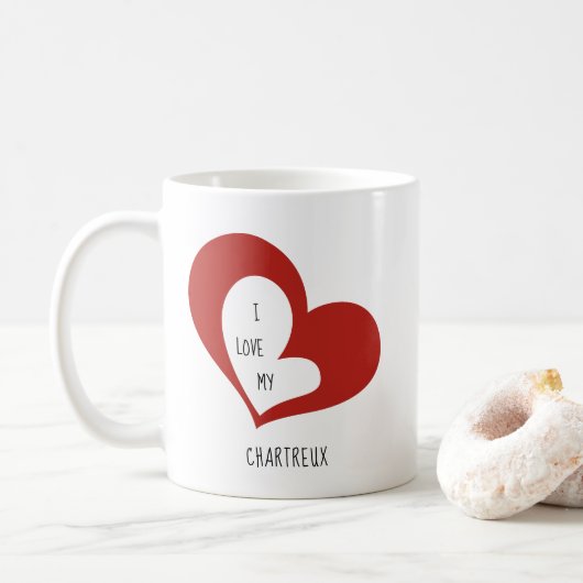 Ich Liebe meine Chartreux-Katze Kaffeetasse (Mit Donut)
