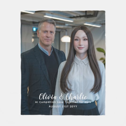 ❤️ ich Liebe meine Chatbots erstellen eigenes Foto Fleecedecke (Vorderseite)