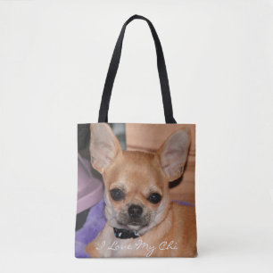 Ich liebe meine Chi Chihuahua Foto All Over Print  Tasche