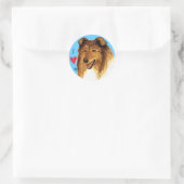 Ich Liebe meine Collie Runder Aufkleber (Tasche)