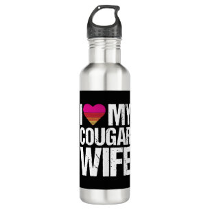 Ich Liebe meine Cougar Ehefrau Vintage Liebe Funny Edelstahlflasche