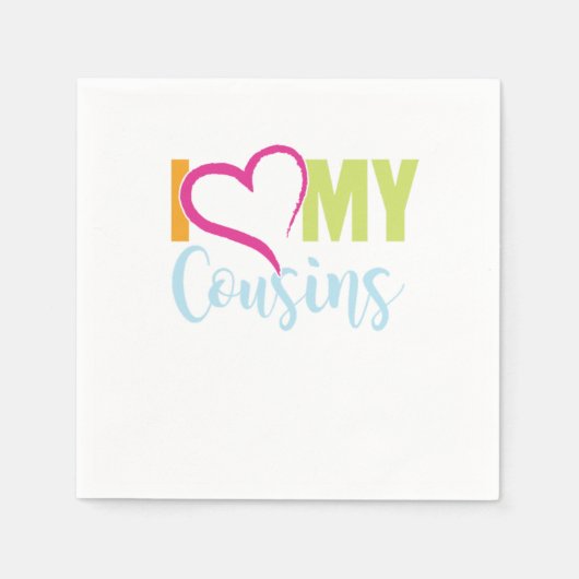 Ich Liebe meine Cousins Bruder Schwester Tante Onk Serviette (Vorderseite)