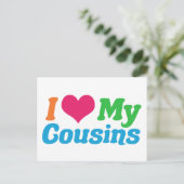 Ich Liebe meine Cousins Postkarte (Stehend Vorderseite)