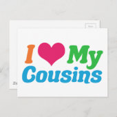 Ich Liebe meine Cousins Postkarte (Vorne/Hinten)