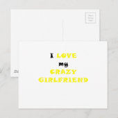 Ich Liebe meine Crazy Girlfriend Postkarte (Vorne/Hinten)