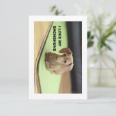 Ich Liebe meine Creme-Dackel mit Bild Dankeskarte (Stehend Vorderseite)