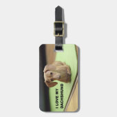 Ich Liebe meine Creme-Dackel mit Bild Gepäckanhänger (Vorderseite vertikal)