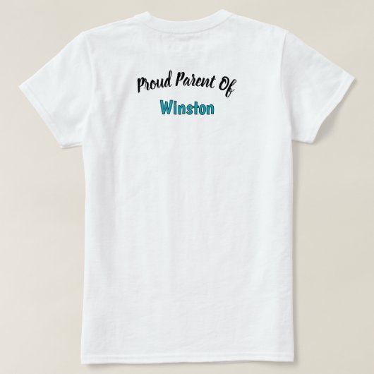 Ich Liebe Meine Dackel: Aquamarin und schwarz T-Shirt (Design Rückseite)