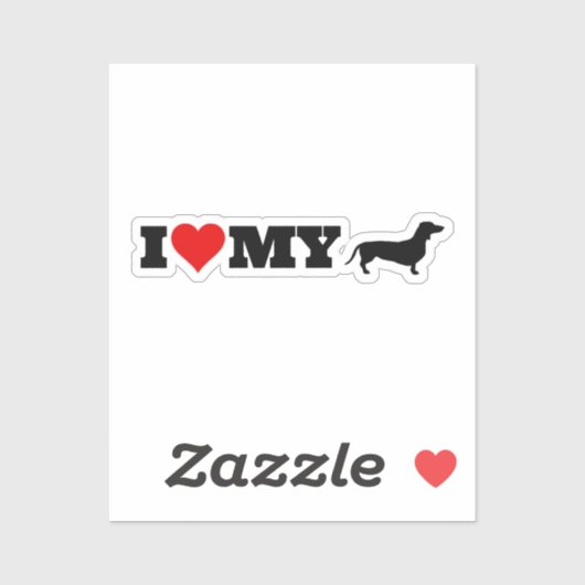 Ich Liebe meine Dackel Aufkleber (Blatt)