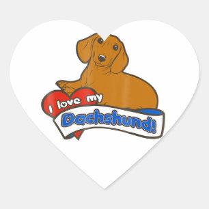 Ich Liebe, meine Dackel Hund gibt Hunde Lover Fan  Herz-Aufkleber
