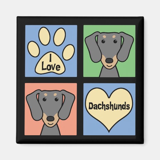 Ich Liebe meine Dackel Magnet (Vorne)