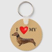 Ich Liebe meine Dackel Rotes Herz Schlüsselanhänger (Rückseite)