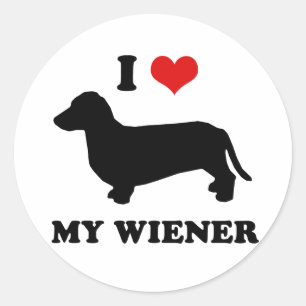 Ich Liebe meine Dackel Runder Aufkleber