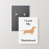 Ich Liebe meine Dackel und tan Silhouette Button (Vorderseite/Rückseite)