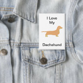 Ich Liebe meine Dackel und tan Silhouette Button (Insitu)