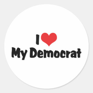 Ich Liebe meine Demokraten Runder Aufkleber