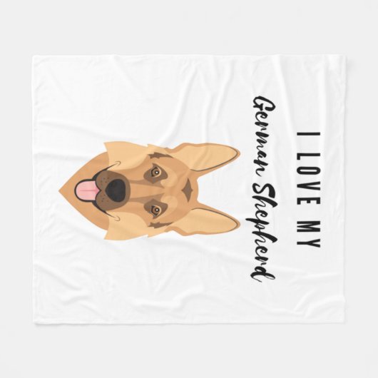 Ich Liebe meine deutsche Schäferin Fleecedecke (Vorderseite (Horizontal))