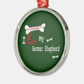 Ich Liebe meine deutsche Schäferin Ornament Aus Metall (Links)