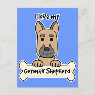 Ich Liebe meine deutsche Schäferin Postkarte